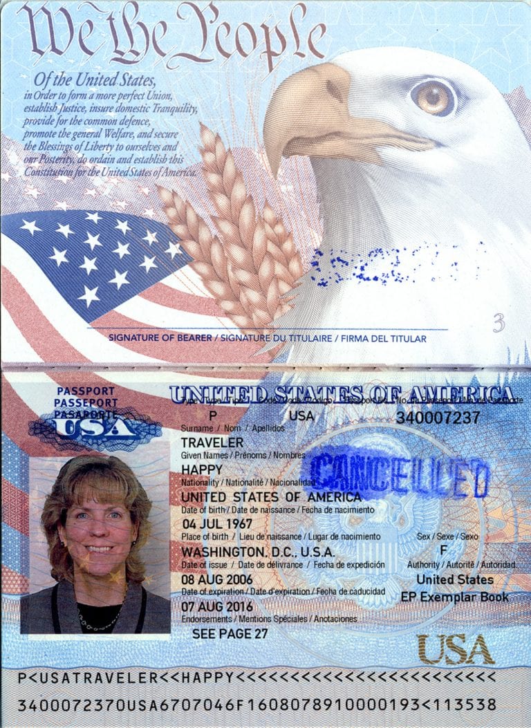 Sample US Passport MVD Now DMV Department of Motor Vehicles